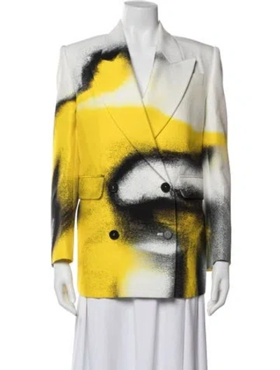 Pre-owned Alexander Mcqueen Graphic Print Blazer In Yellow