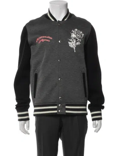 Pre-owned Alexander Mcqueen Graphic Print Bomber Jacket In Green