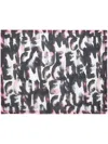 Alexander Mcqueen Graphic-print Branded Scarf In Black
