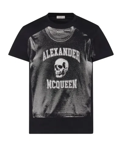 ALEXANDER MCQUEEN ALEXANDER MCQUEEN LOGO PRINTED CREWNECK T-SHIRT