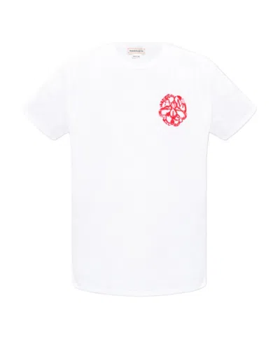 Alexander Mcqueen Graphic-print Cotton T-shirt In White