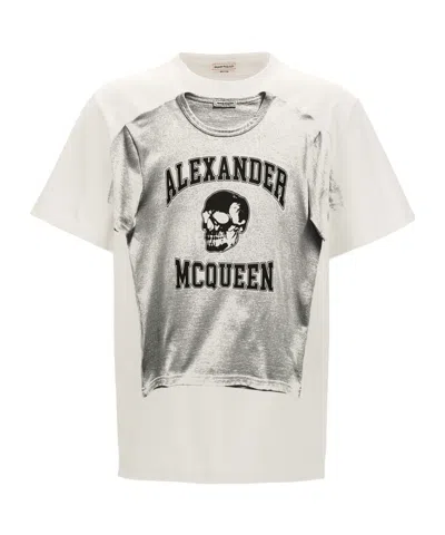 ALEXANDER MCQUEEN ALEXANDER MCQUEEN LOGO PRINTED CREWNECK T-SHIRT