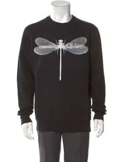 Pre-owned Alexander Mcqueen Graphic Print Crew Neck Cardigan In Gray