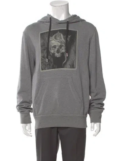 Pre-owned Alexander Mcqueen Graphic Print Crew Neck Hoodie In Gray