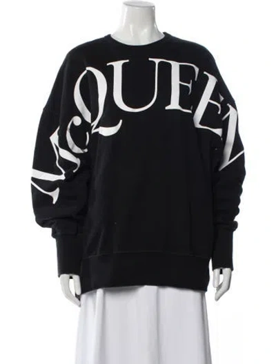 Pre-owned Alexander Mcqueen Graphic Print Crew Neck Sweater In Black
