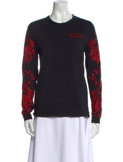 Pre-owned Alexander Mcqueen Graphic Print Crew Neck Sweatshirt In Black