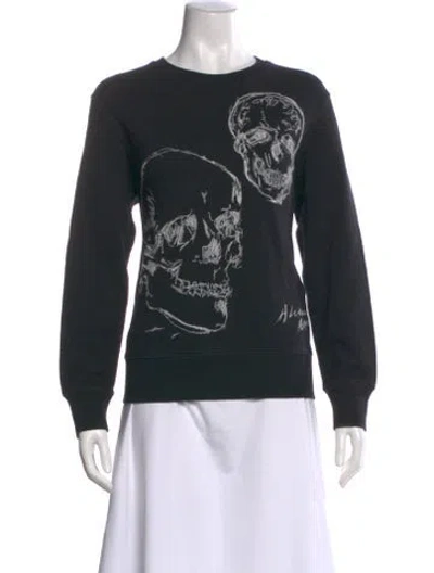 Pre-owned Alexander Mcqueen Graphic Print Crew Neck Sweatshirt In Black