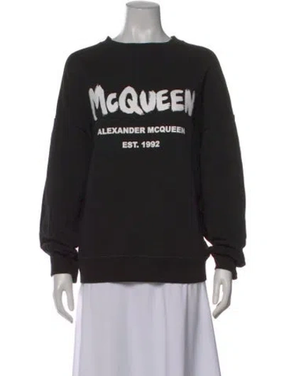 Pre-owned Alexander Mcqueen Graphic Print Crew Neck Sweatshirt In Black