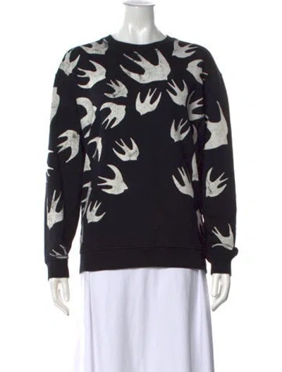 Pre-owned Alexander Mcqueen Graphic Print Crew Neck Sweatshirt In Black