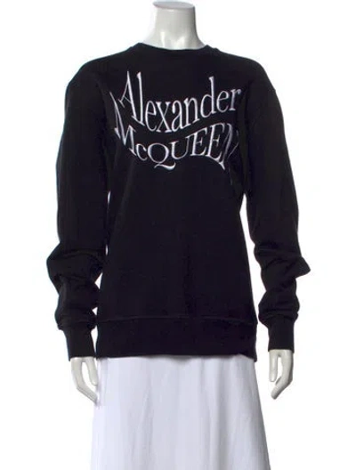Pre-owned Alexander Mcqueen Graphic Print Crew Neck Sweatshirt In Black