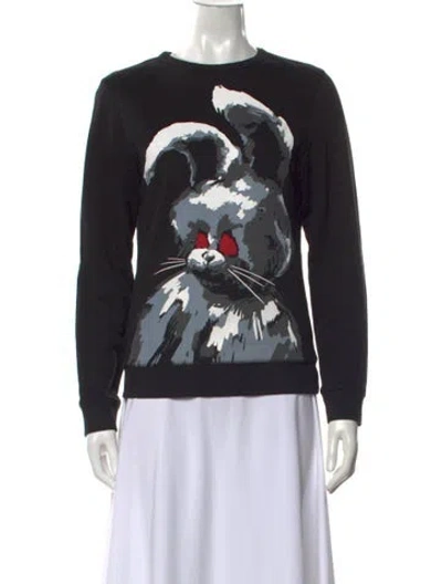 Pre-owned Alexander Mcqueen Graphic Print Crew Neck Sweatshirt In Black