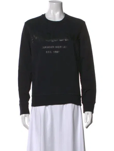 Pre-owned Alexander Mcqueen Graphic Print Crew Neck Sweatshirt In Black