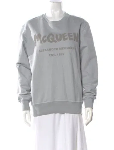Pre-owned Alexander Mcqueen Graphic Print Crew Neck Sweatshirt In Gray