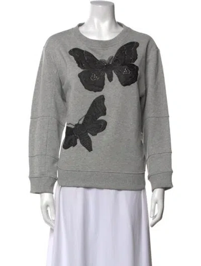 Pre-owned Alexander Mcqueen Graphic Print Crew Neck Sweatshirt In Grey