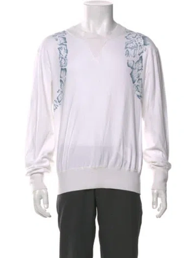 Pre-owned Alexander Mcqueen Graphic Print Crew Neck Sweatshirt In White