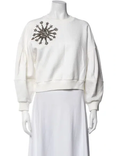 Pre-owned Alexander Mcqueen Graphic Print Crew Neck Sweatshirt In White