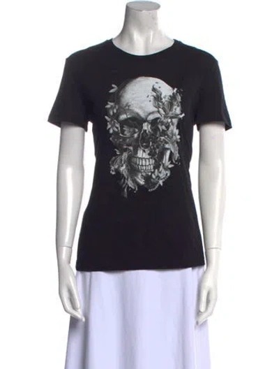 Pre-owned Alexander Mcqueen Graphic Print Crew Neck T-shirt In Black
