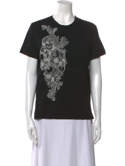 Pre-owned Alexander Mcqueen Graphic Print Crew Neck T-shirt In Black
