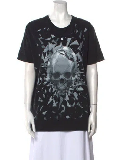 Pre-owned Alexander Mcqueen Graphic Print Crew Neck T-shirt In Black