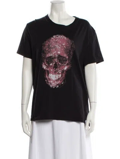 Pre-owned Alexander Mcqueen Graphic Print Crew Neck T-shirt In Black