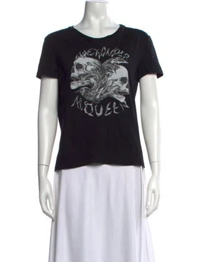 Pre-owned Alexander Mcqueen Graphic Print Crew Neck T-shirt In Black