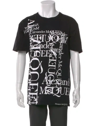 Pre-owned Alexander Mcqueen Graphic Print Crew Neck T-shirt In Black