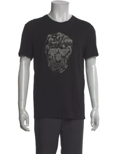 Pre-owned Alexander Mcqueen Graphic Print Crew Neck T-shirt In Black