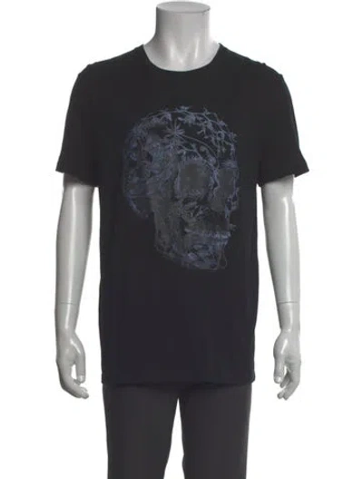 Pre-owned Alexander Mcqueen Graphic Print Crew Neck T-shirt In Black