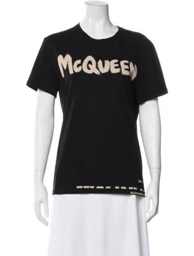 Pre-owned Alexander Mcqueen Graphic Print Crew Neck T-shirt In Black