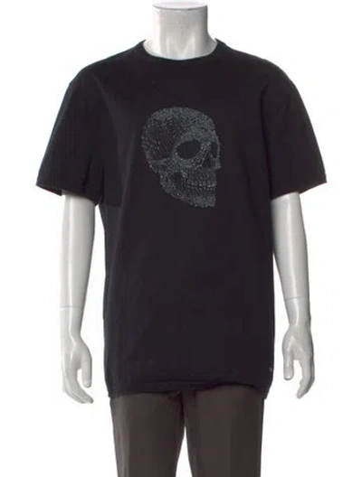 Pre-owned Alexander Mcqueen Graphic Print Crew Neck T-shirt In Black