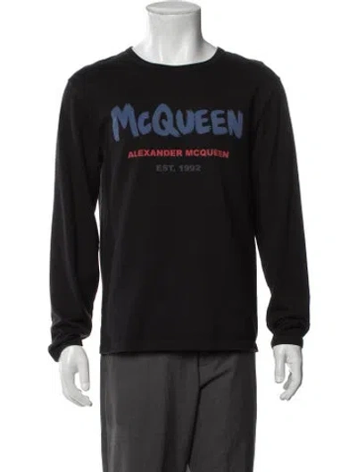 Pre-owned Alexander Mcqueen Graphic Print Crew Neck T-shirt In Black