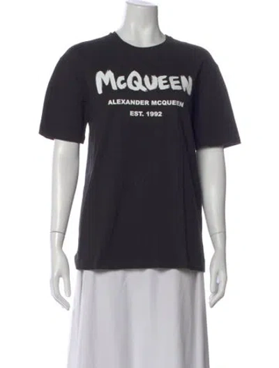 Pre-owned Alexander Mcqueen Graphic Print Crew Neck T-shirt In Black