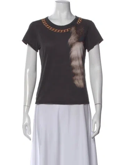 Pre-owned Alexander Mcqueen Graphic Print Crew Neck T-shirt In Black