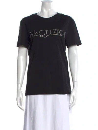 Pre-owned Alexander Mcqueen Graphic Print Crew Neck T-shirt In Black