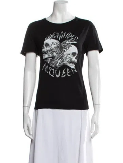 Pre-owned Alexander Mcqueen Graphic Print Crew Neck T-shirt In Black