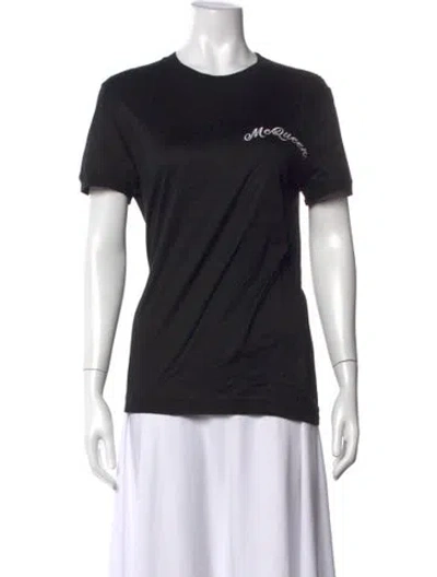 Pre-owned Alexander Mcqueen Graphic Print Crew Neck T-shirt In Black