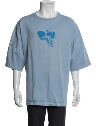 Pre-owned Alexander Mcqueen Graphic Print Crew Neck T-shirt In Blue