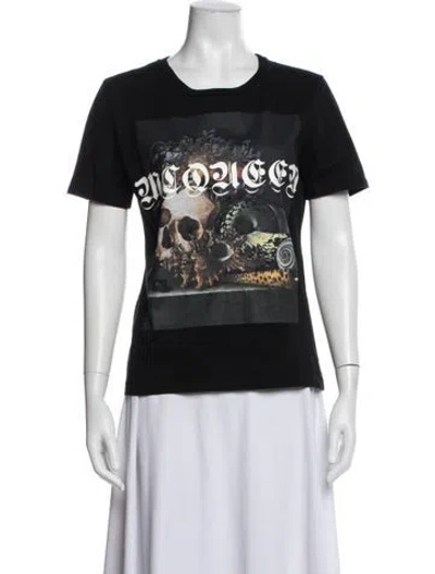 Pre-owned Alexander Mcqueen Graphic Print Crew Neck T-shirt In Blue
