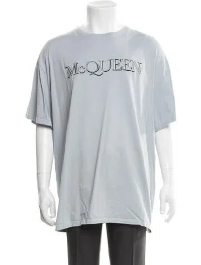 Pre-owned Alexander Mcqueen Graphic Print Crew Neck T-shirt In Blue
