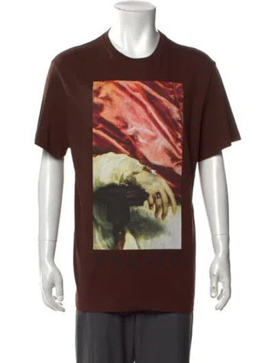 Pre-owned Alexander Mcqueen Graphic Print Crew Neck T-shirt In Brown