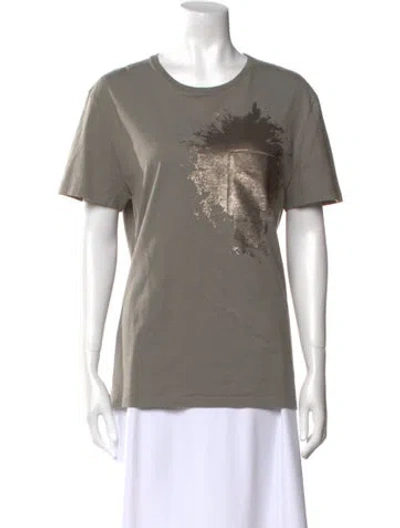 Pre-owned Alexander Mcqueen Graphic Print Crew Neck T-shirt In Gray