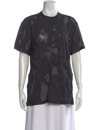 Pre-owned Alexander Mcqueen Graphic Print Crew Neck T-shirt In Gray