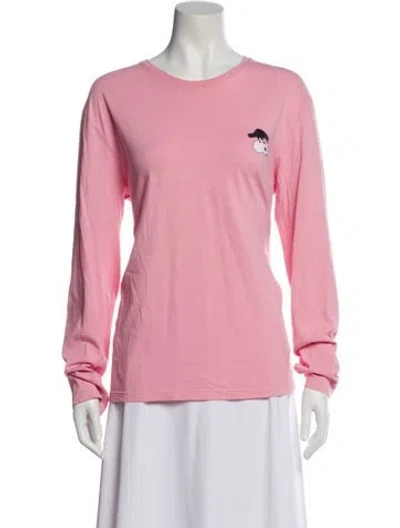 Pre-owned Alexander Mcqueen Graphic Print Crew Neck T-shirt In Pink