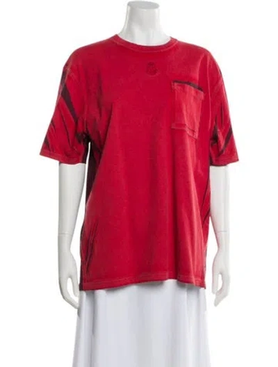 Pre-owned Alexander Mcqueen Graphic Print Crew Neck T-shirt In Red