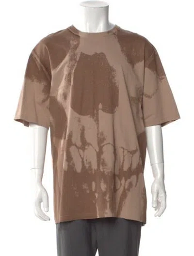 Pre-owned Alexander Mcqueen Graphic Print Crew Neck T-shirt W/ Tags In Brown