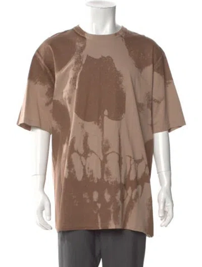 Pre-owned Alexander Mcqueen Graphic Print Crew Neck T-shirt W/ Tags In Brown