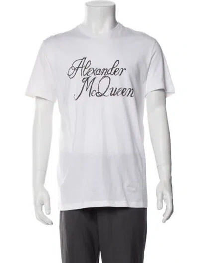 Pre-owned Alexander Mcqueen Graphic Print Crew Neck T-shirt W/ Tags In White