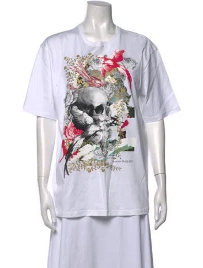 Pre-owned Alexander Mcqueen Graphic Print Crew Neck T-shirt W/ Tags In White