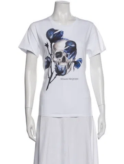 Pre-owned Alexander Mcqueen Graphic Print Crew Neck T-shirt In White