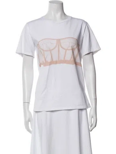 Pre-owned Alexander Mcqueen Graphic Print Crew Neck T-shirt In White